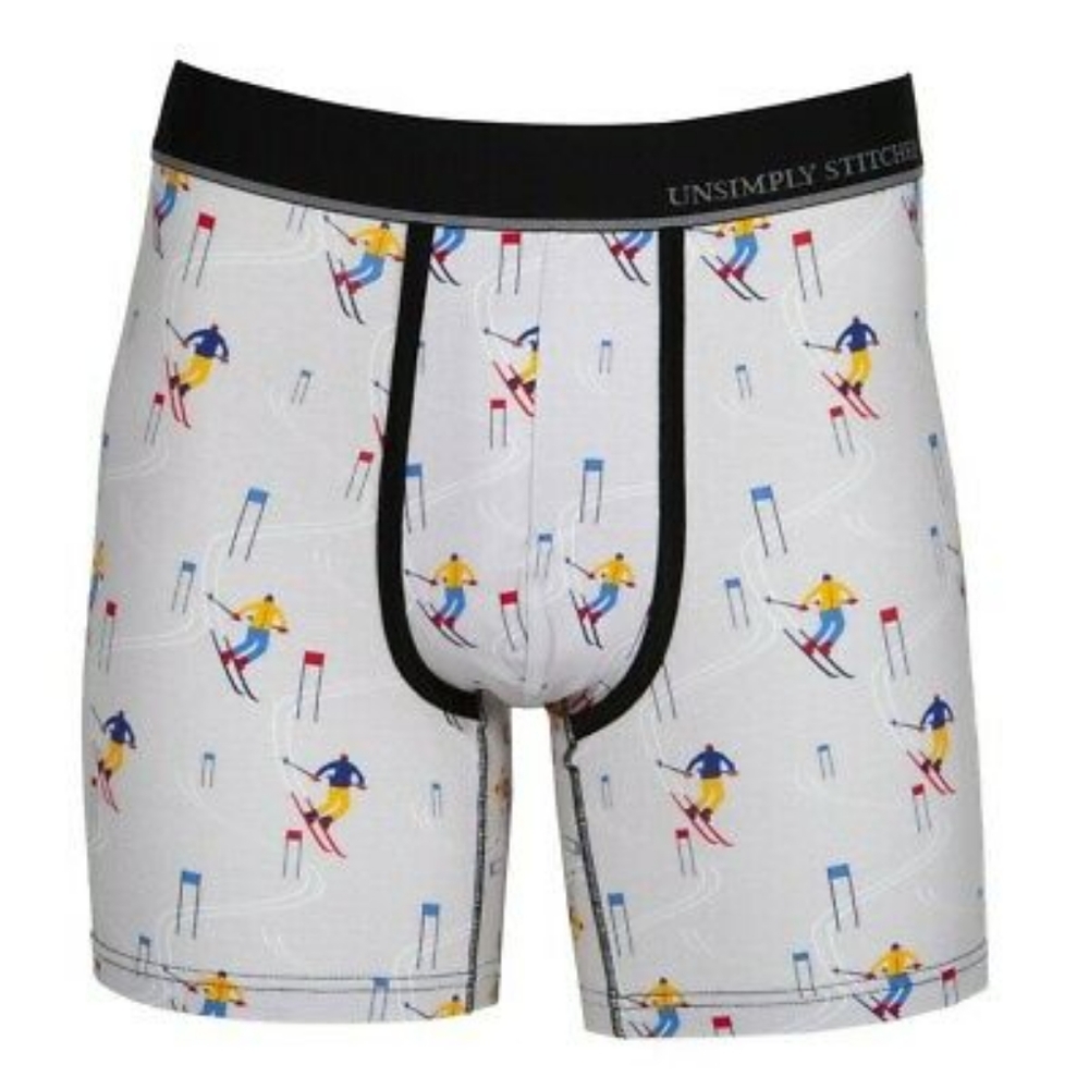 Unsimply Stitched Grey Skiing Boxer Brief XL Underwear Mens New Ski Skier